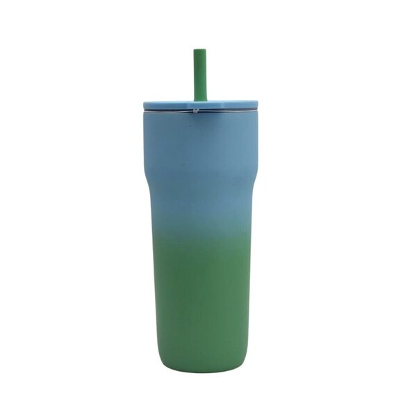 Zak! 30Oz Ombre Insulated Tumbler With Straw Blue & Green - Picture 3 of 5